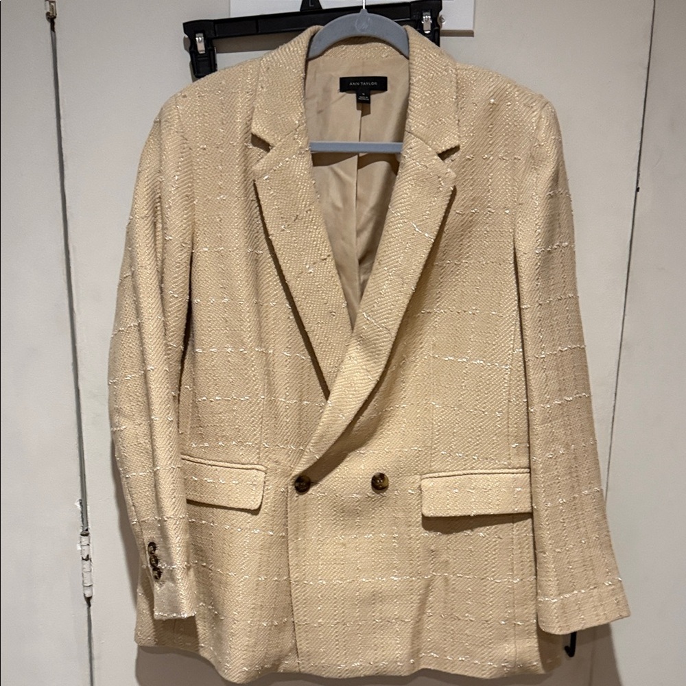 Ann Taylor Beige Textured Blazer